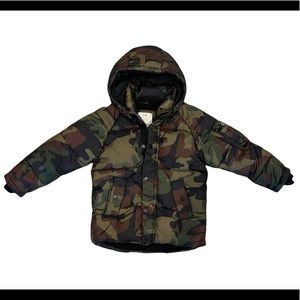 Zara Kids boys Size 7 camouflage puffer jacket